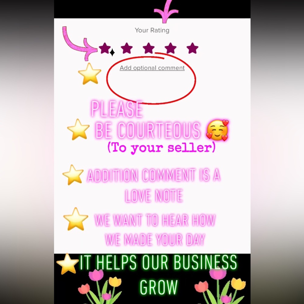 HELP!! Make our DAY by leaving us a comment ON HOW we DID After YOUR purchase!